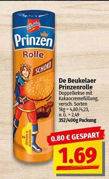 De Beukelaer Prinzenrolle Schoko - Doppelplätzchen mit Kakaocremefüllung