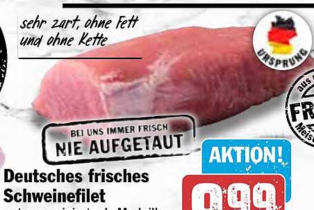Deutsches frisches Schweinefilet