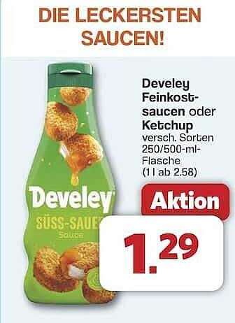 Develey Feinkostsaußen oder Ketchup, 250/500-ml-Flasche