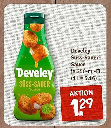 Develey Süß-Sauer-Sauce je 250-ml-Flasche (1 l = 5,16)