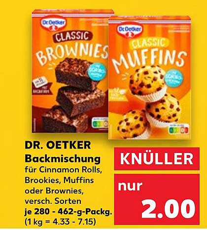Dr. Oetker Backmischung für Cinnamon Rolls, Brookies, Muffins oder Brownies