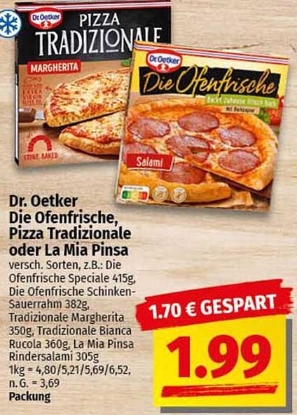 Dr. Oetker Die Ofenfrische, Pizza Tradizionale oder La Mia Pinsa
