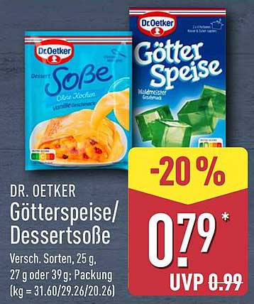 Dr. Oetker Götterspeise/Dessertsoße - Verschiedene Sorten