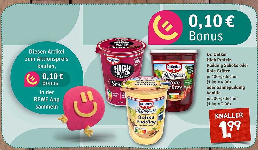 Dr. Oetker High Protein Pudding Schoko oder Rote Grütze