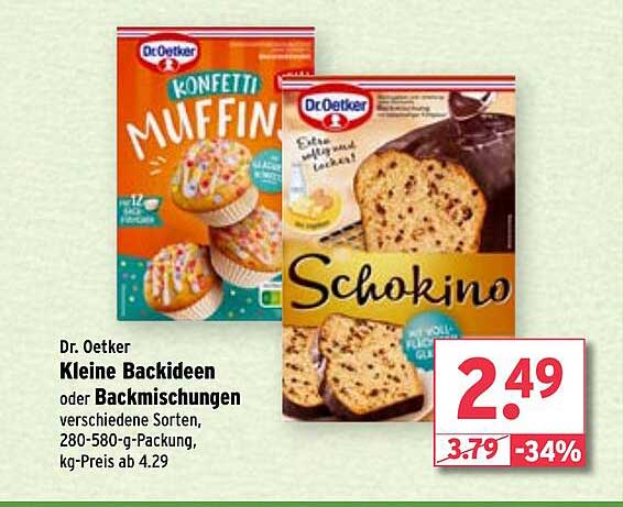 Dr. Oetker Kleine Backideen oder Backmischungen - verschiedene Sorten, 280-580-g-Packung