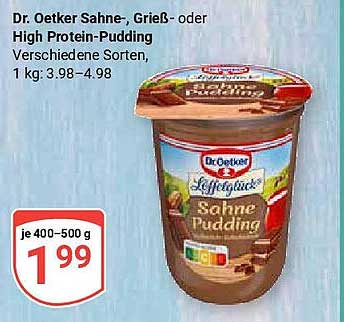 Dr. Oetker Sahne-, Grieß- oder High Protein-Pudding verschiedene Sorten