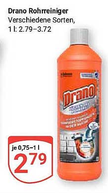 Drano Rohrreiniger Verschiedene Sorten, 1 l: 2,79