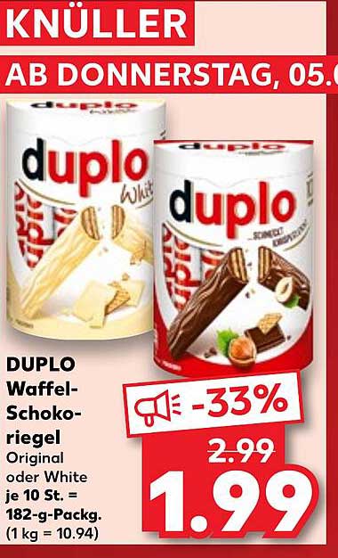 DUplo Waffel-Schokoriegel - Original oder White