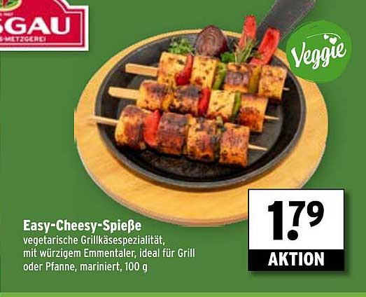 Easy-Cheesy-Spieße - Vegetarische Grillkäsespezialität mit würzigem Emmental