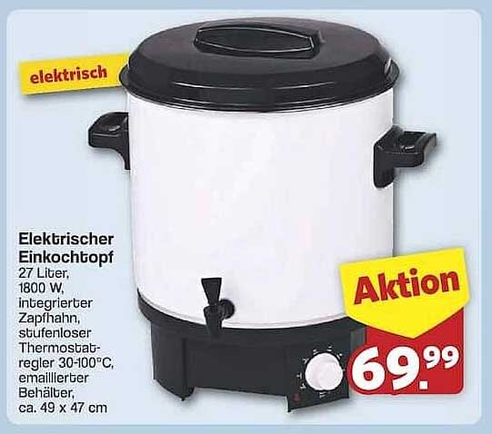 Elektrischer Einkochtopf 27 Liter – Aktion