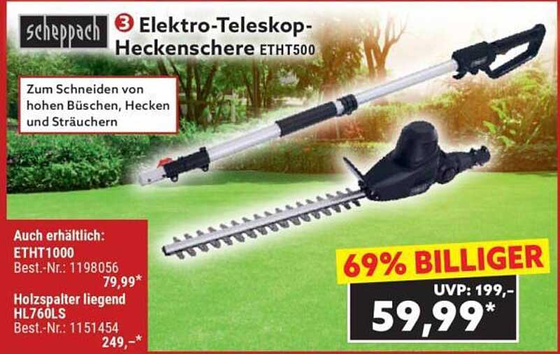 Elektro-Teleskop-Heckenschere ETHT500