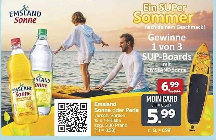 Emsland Sonne oder Perle – 12 x 1,1-Liter-Kiste