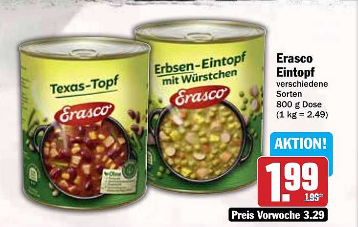 Erasco Eintopf verschiedene Sorten 800 g Dose