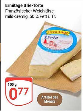 Ermitage Brie-Torte - Französischer Weichkäse, mild-cremig, 50 % Fett i. Tr.