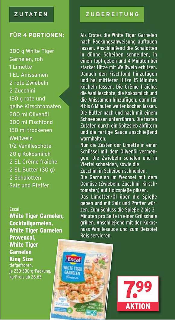 Escal White Tiger Garnelen King Size 230-300 g