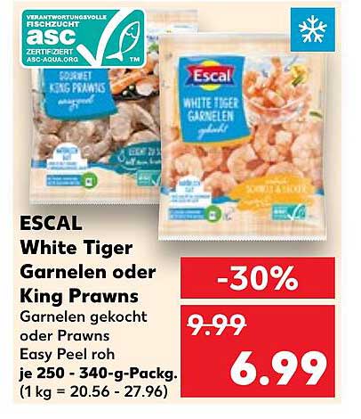 ESCAL White Tiger Garnelen oder King Prawns -30%