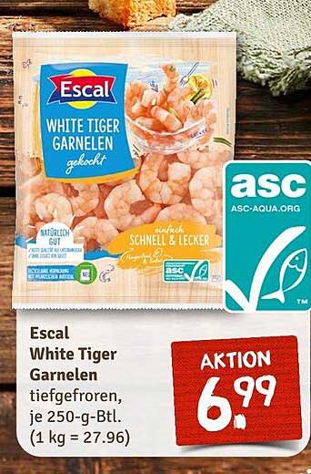 Escal White Tiger Garnelen, tiefgefroren, je 250-g-Btl.