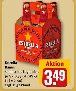Estrella Damm - Spanisches Lagerbier im 4er Pack