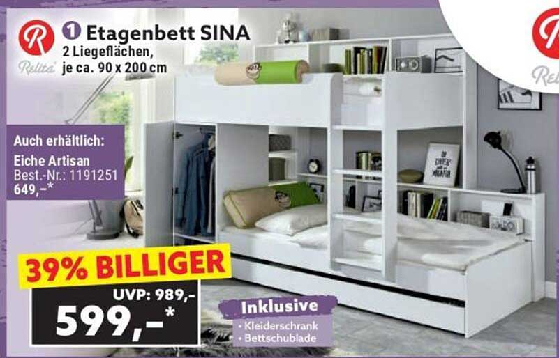 Etagenbett SINA mit 2 Liegeflächen