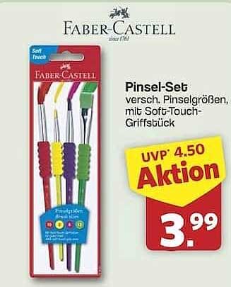 Faber-Castell Pinsel-Set - Verschiedene Pinselgrößen mit Soft-Touch-Griffstück