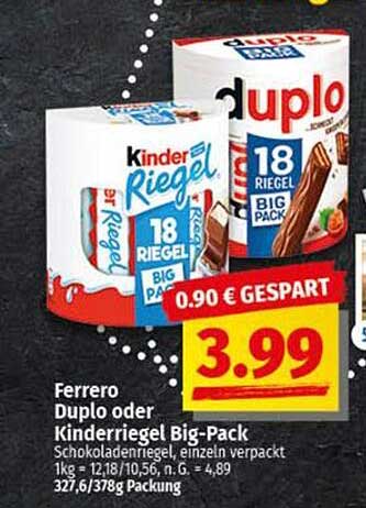 Ferrero Duplo oder Kinderregel Big-Pack