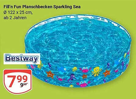 Fill'n Fun Planschbecken Sparkling Sea Ø 122 x 25 cm, ab 2 Jahren