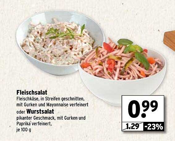 Fleischsalat oder Wurstsalat - je 100 g