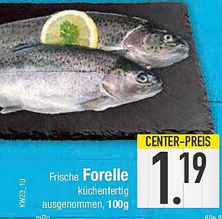 Frische Forelle küchenfertig ausgenommen, 100g