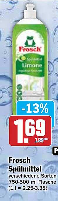 Frosch Spülmittel – verschiedene Sorten 750-500 ml Flasche