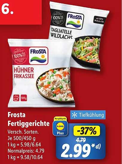 Frosta Fertiggerichte - Hühner Frikassee und Tagliatelle Wildlachs (verschiedene Sorten)