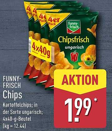 FUNNY-FRISCH Chips ungariisch 4x40g Packung