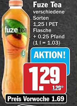 Fuze Tea verschiedene Sorten 1,25 l PET Flasche