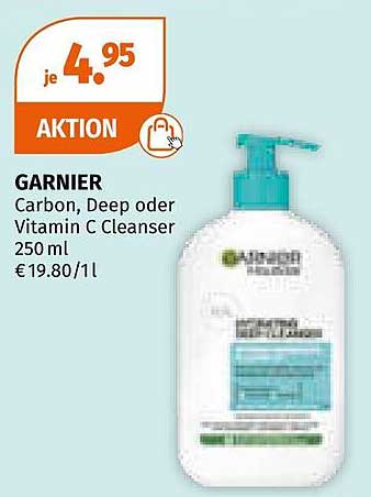 Garnier Carbon, Deep oder Vitamin C Cleanser 250 ml für 4,95 €