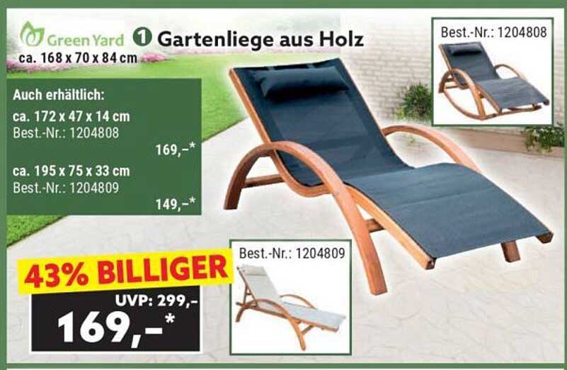 Gartenliege aus Holz