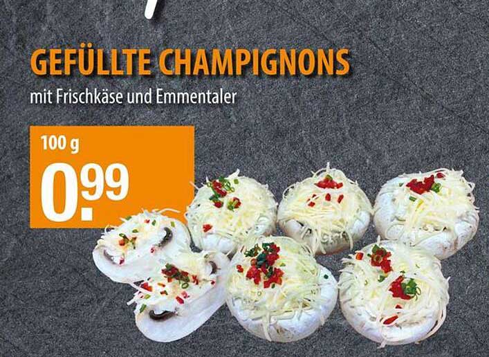 GEBFÜLLTE CHAMPIGNONS mit Frischkäse und Emmentaler