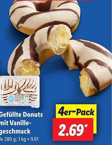 Gefüllte Donuts mit Vanillegeschmack