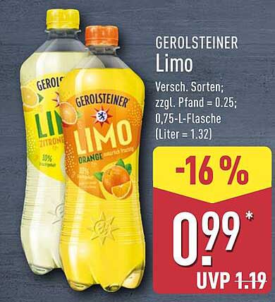 GEROLSTAINER Limo - Verschiedene Sorten
