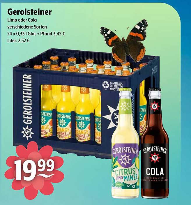 Gerolsteiner Limo oder Cola - 24 x 0,33 l