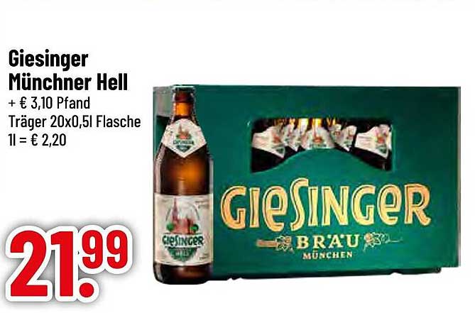 Giesinger Münchner Hell 20x0,5L Kasten