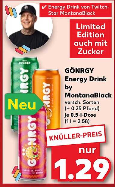 GÖNRGY Energy Drink by MontanaBlack - Limited Edition mit Zucker