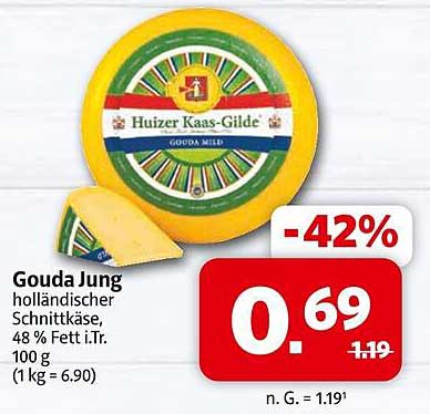 Gouda Jung holländischer Schnittkäse 100 g