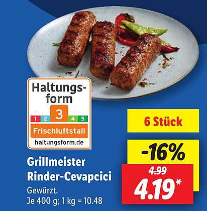 Grillmeister Rinder-Cevapcici 6 Stück