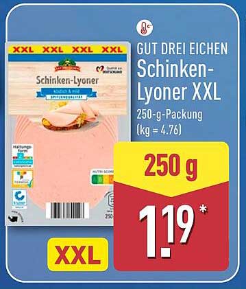 GUT DREI EICHEN Schinken-Lyoner XXL 250-g-Packung