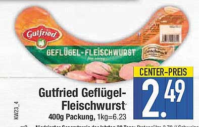 Gutefried Geflügel-Fleischwurst 400g Packung