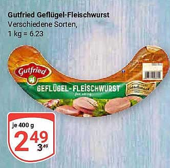 Gutfried Geflügel-Fleischwurst, 400 g