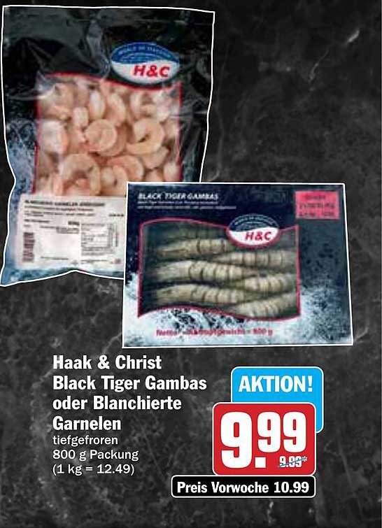 Haak & Christ Black Tiger Gambas oder Blanchierte Garnelen