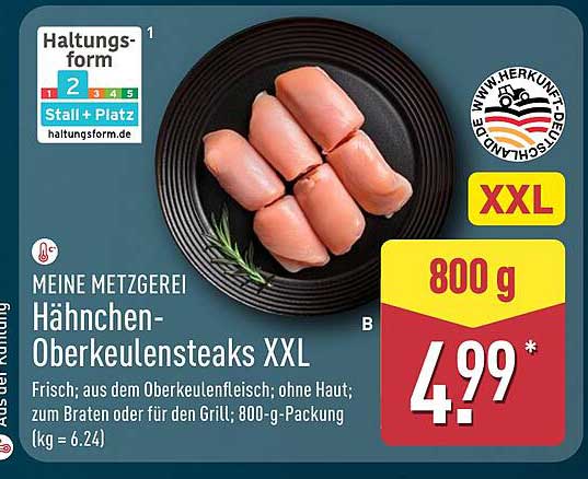 Hähnchen-Oberkeulensteaks XXL