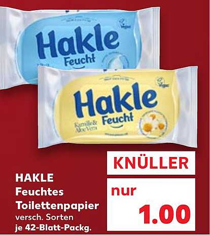 HAKLE Feuchtes Toilettenpapier – nur 1,00 €