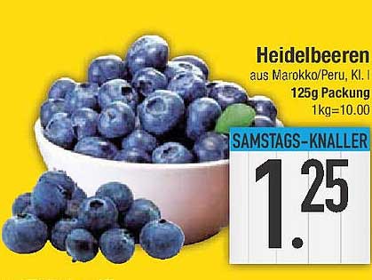 Heidelbeeren aus Marokko/Peru, Kl. I – 125g Packung