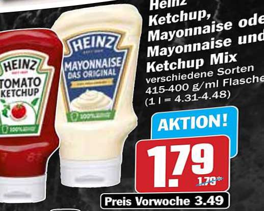 Heinz Ketchup, Mayonnaise oder Mayonnaise und Ketchup Mix